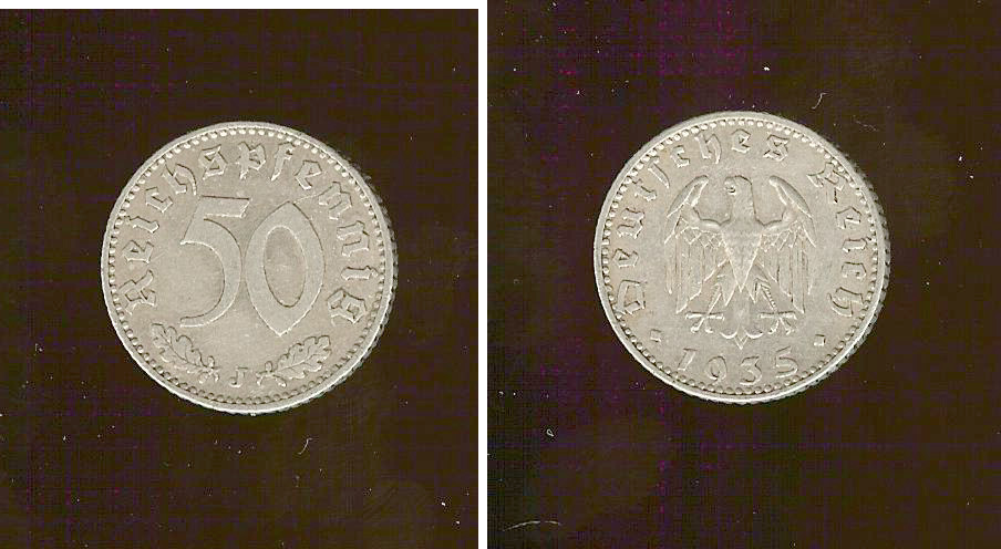 Germany 50 reichspfennig 1935J  gVF